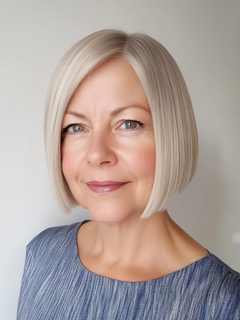 Soft Layered Grey Bob
