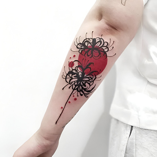 Spider Lily with Mandala Elements