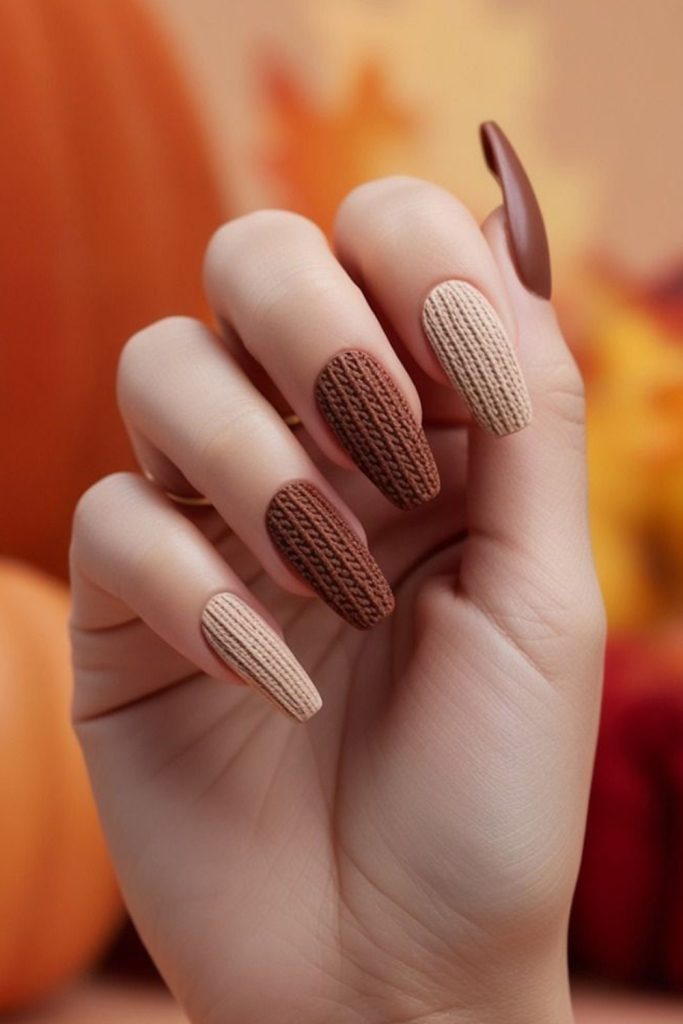 Sweater Texture Nail Art