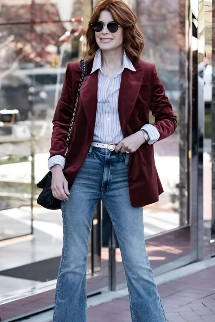 Velvet Blazer and Jeans inspired by Rihanna