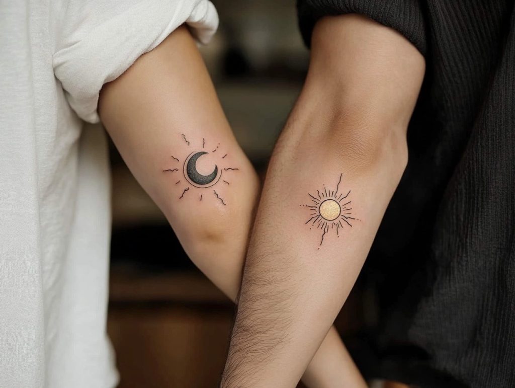 Watercolor Sun and Moon