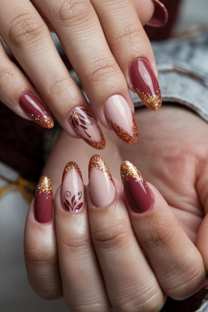 Amber Glow Nails