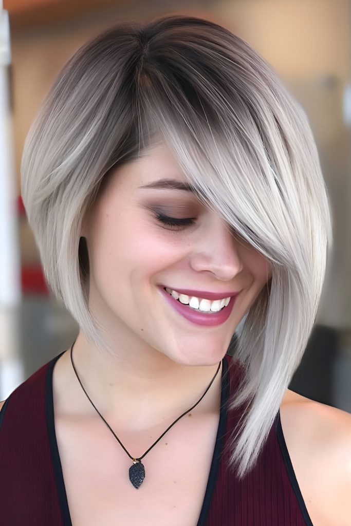 Asymmetrical Grey Bob