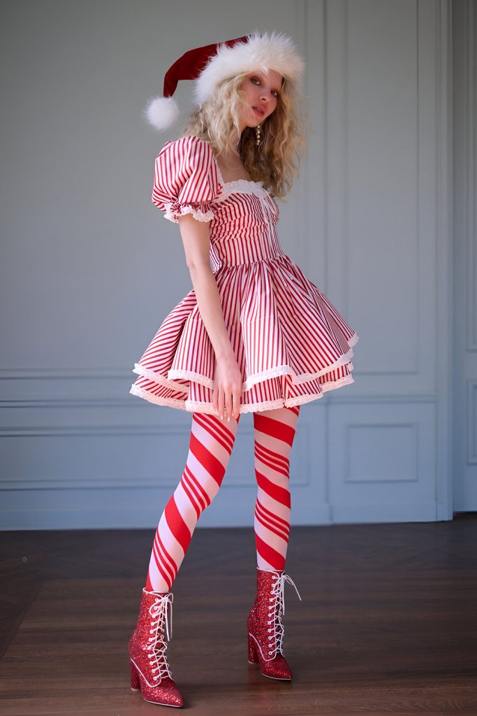 Candy Cane Inspired Striped Jumpsuit