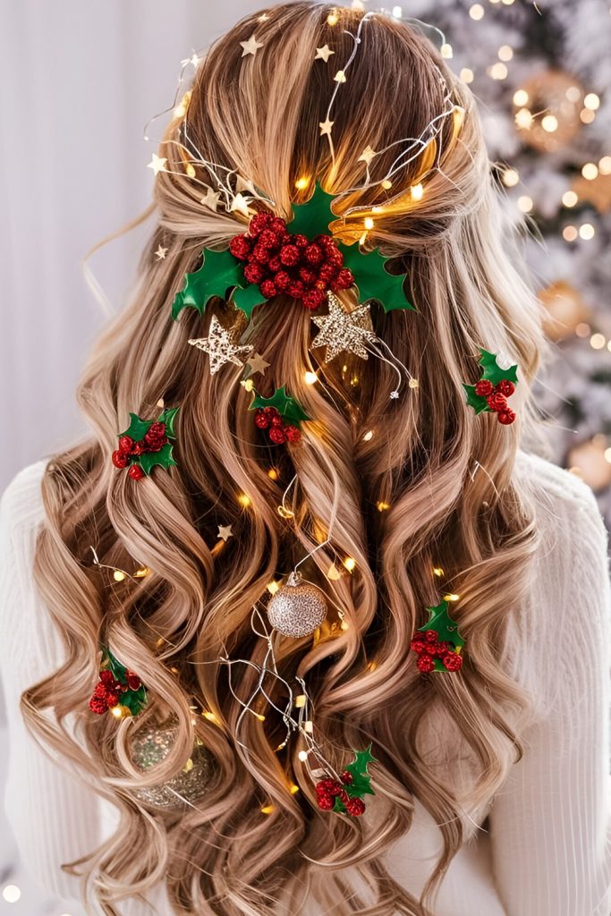 Cascading Curls with Statement Accessories