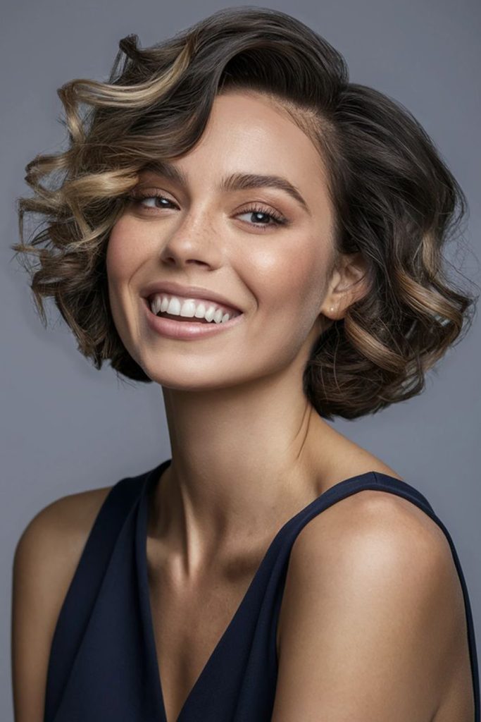 Curly Bob with Glitter Spray