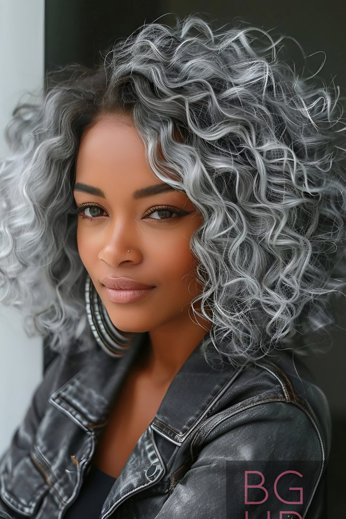 Curly Grey Bob