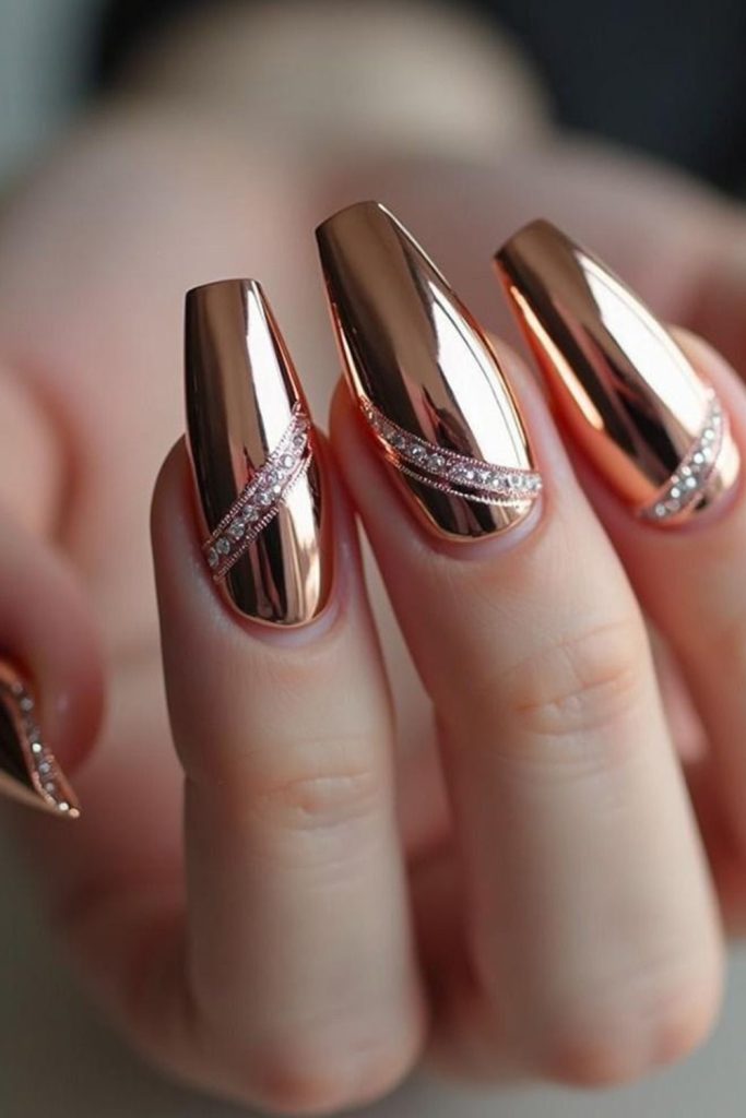 Gold Chrome Nails