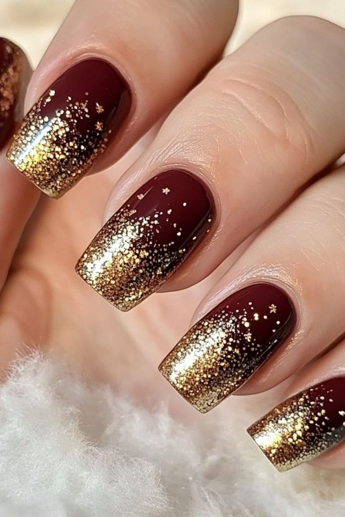 Golden Glitter Tips