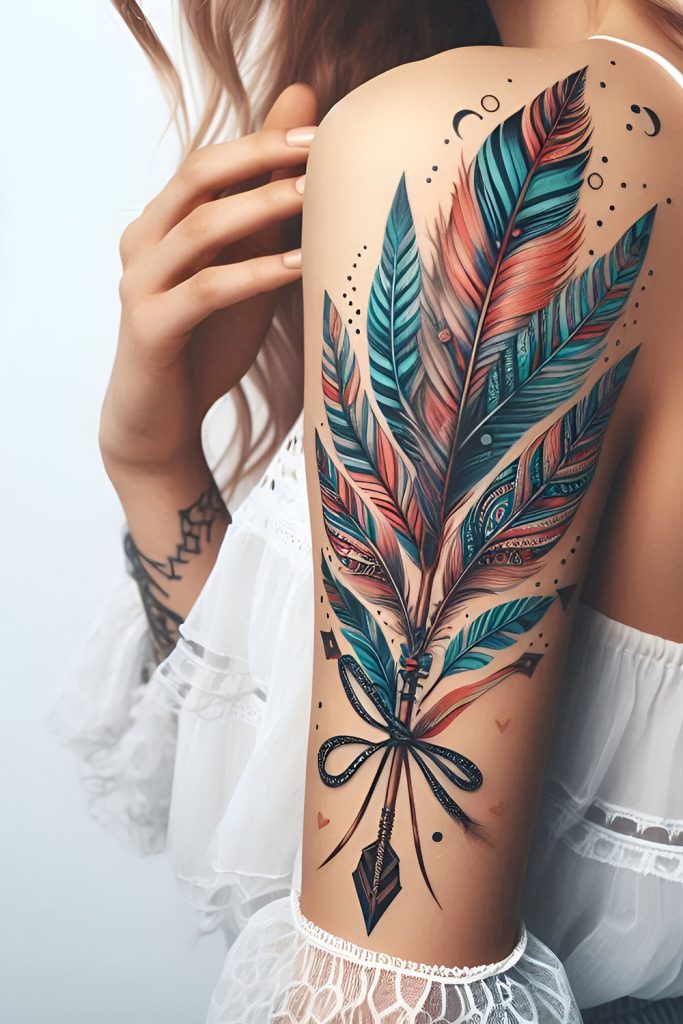 Native American Feather Tattoos
