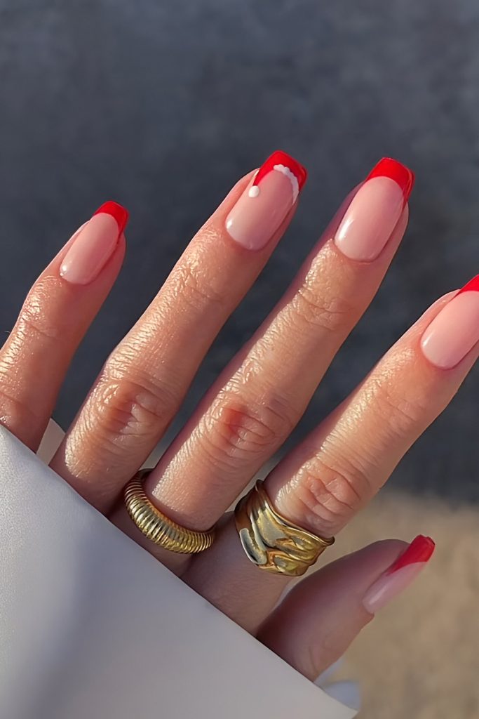 Santa Hat French Tips