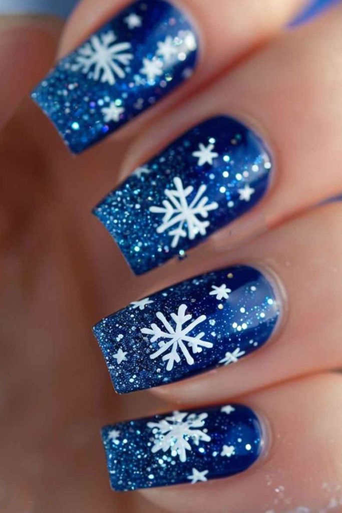 Snowflake Accent Nails