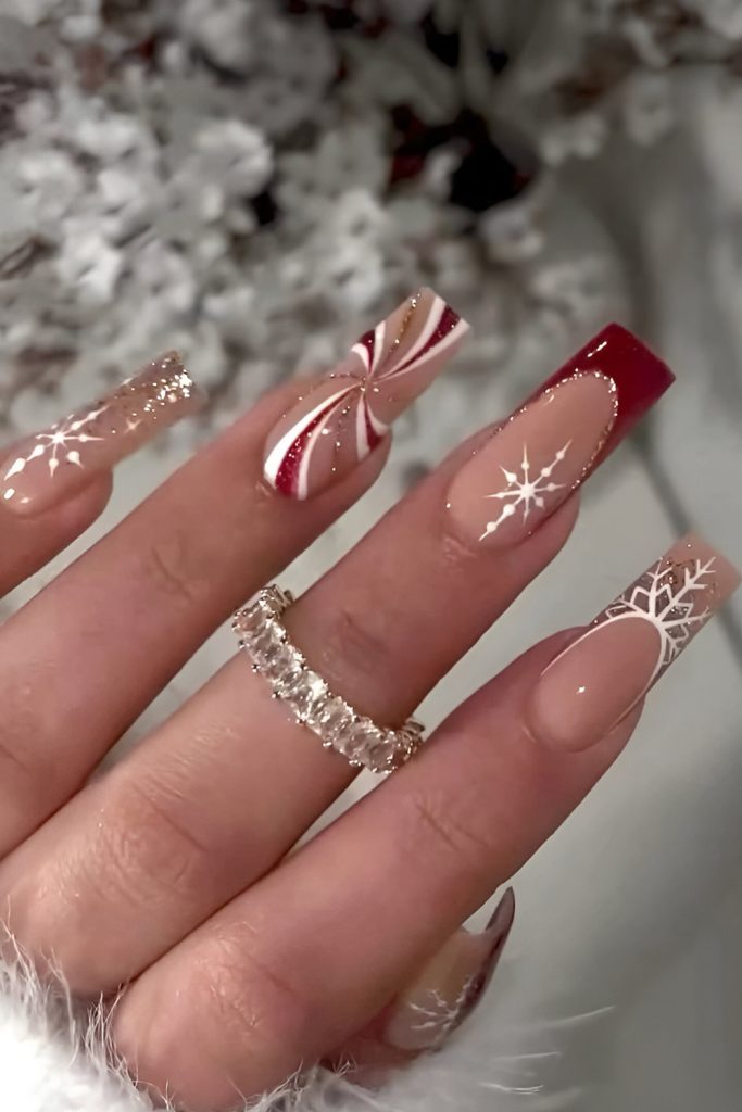 Snowflake Nail Art and Makeup Accents