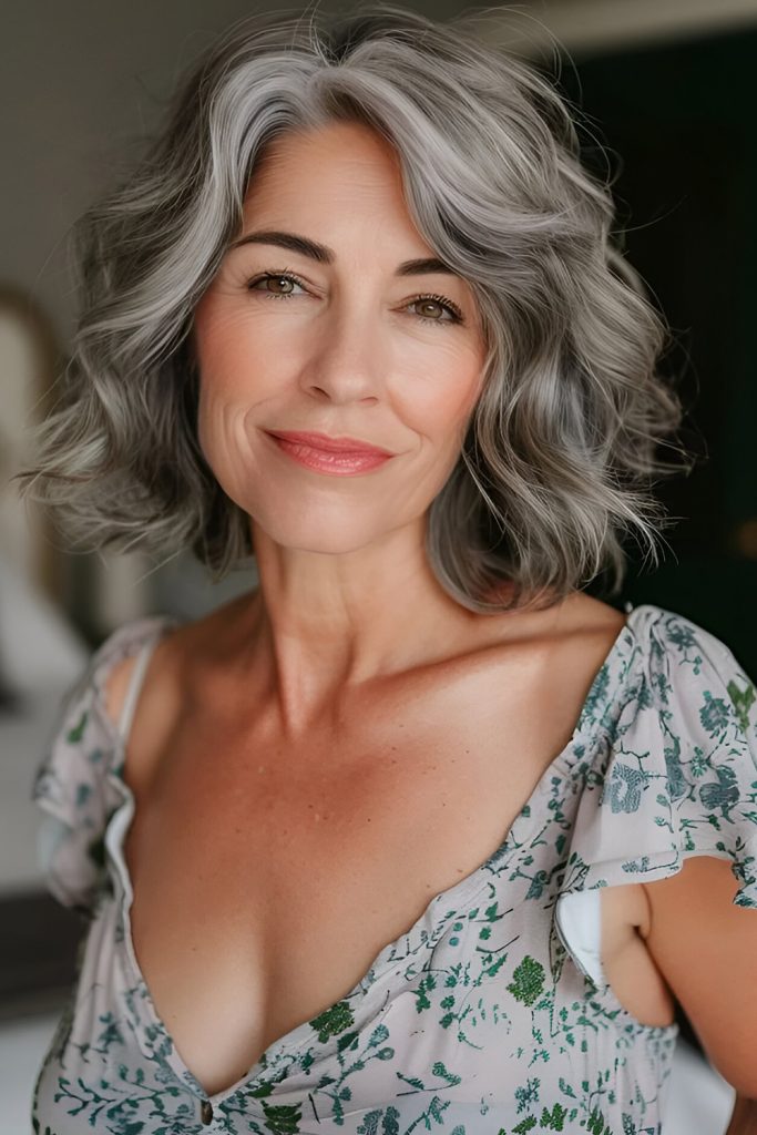 Wavy Grey Bob