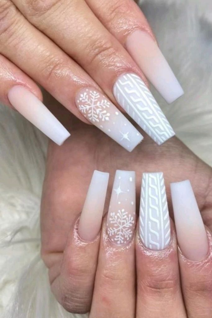 White Christmas Nails