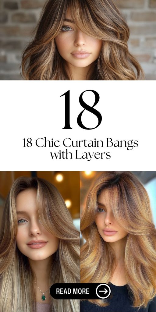18 18 Chic Curtain Bangs with Layers