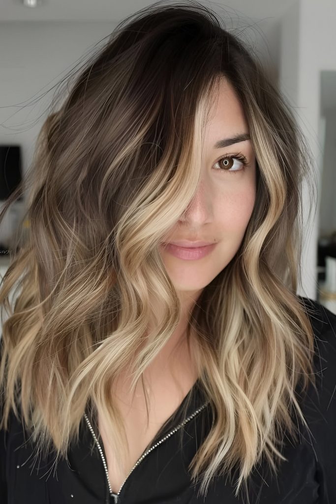 Beige Blonde with Face Framing Lowlights