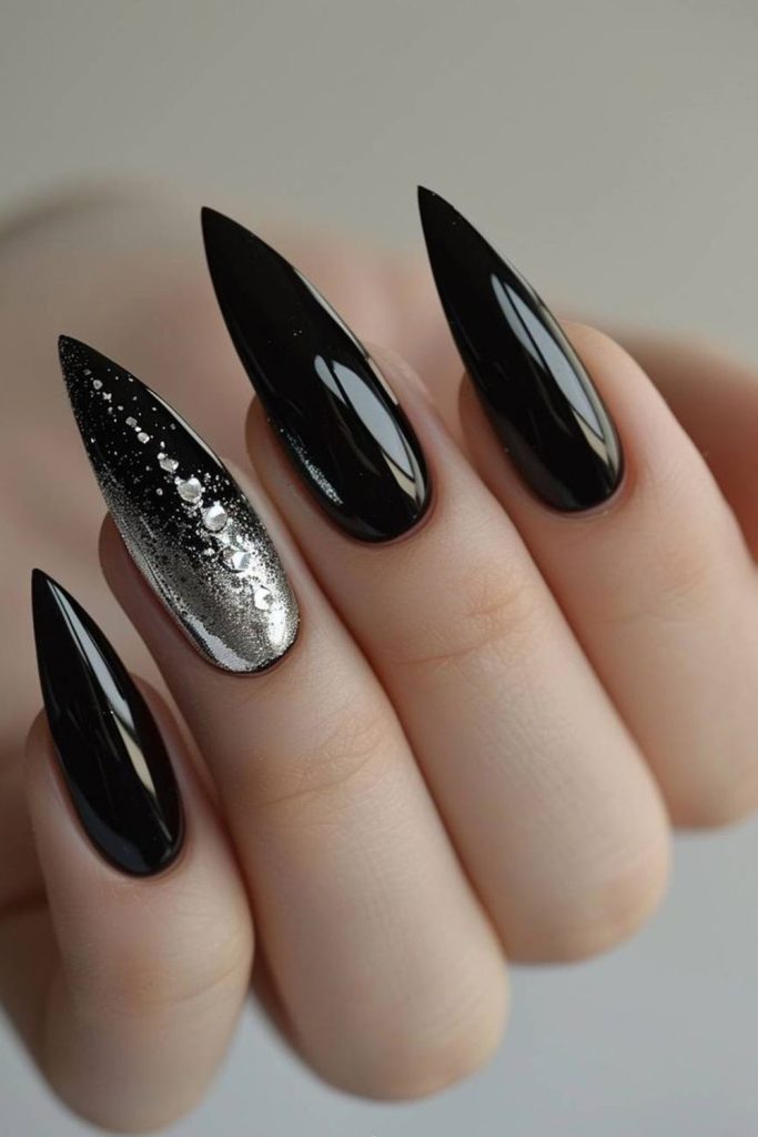 Black and Silver Glitter