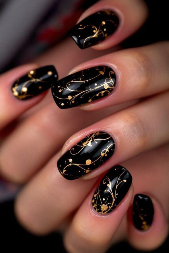 Black with Gold Foil