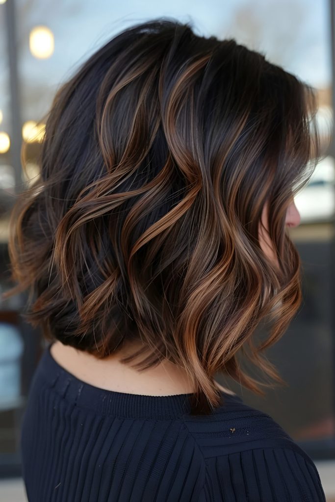Caramel Balayage on Black Hair