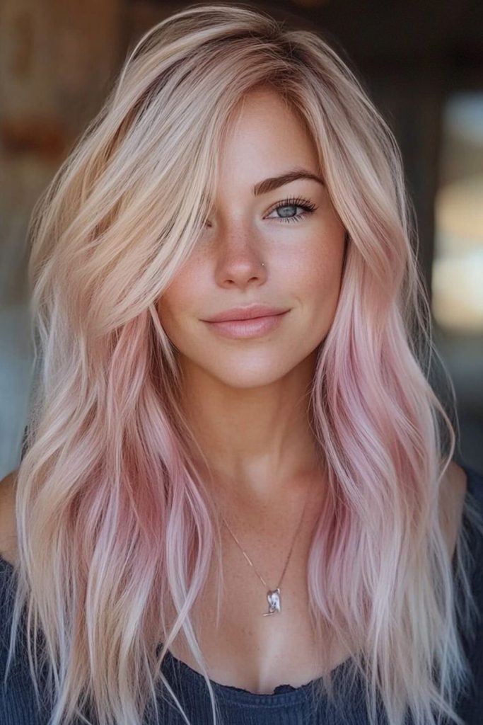 Champagne Blonde to Pink Melt