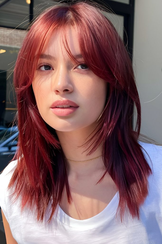 Curtain Bangs Wolf Cut