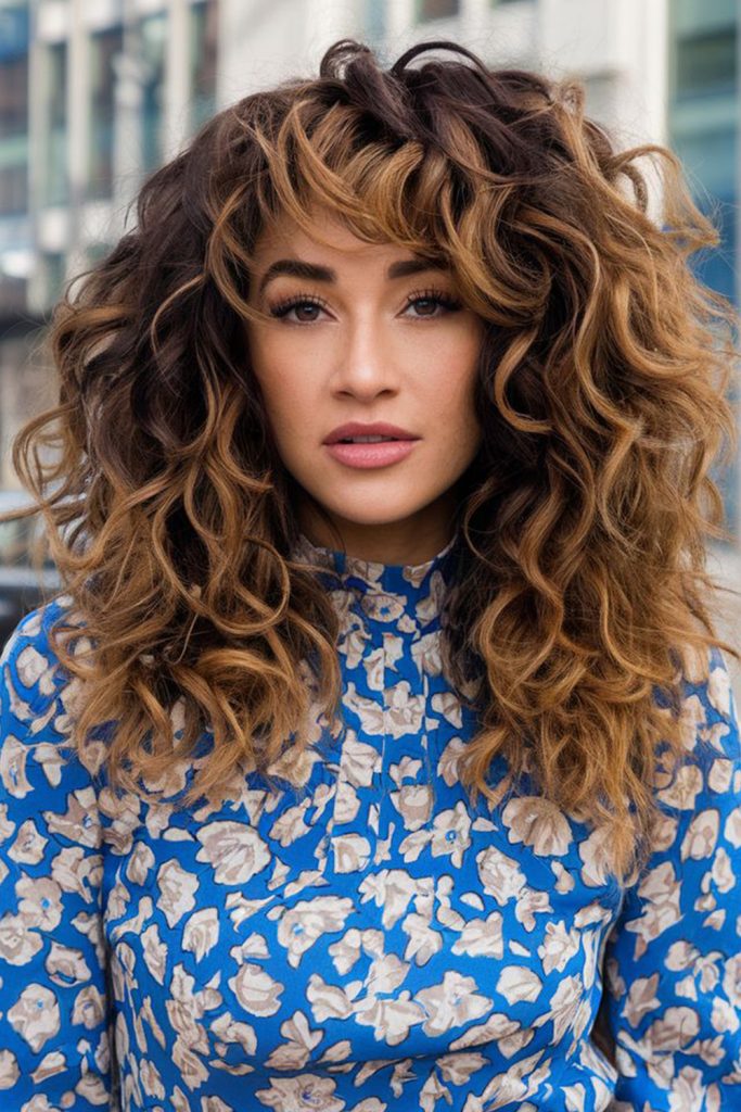 Curtain Bangs with Curly Hair