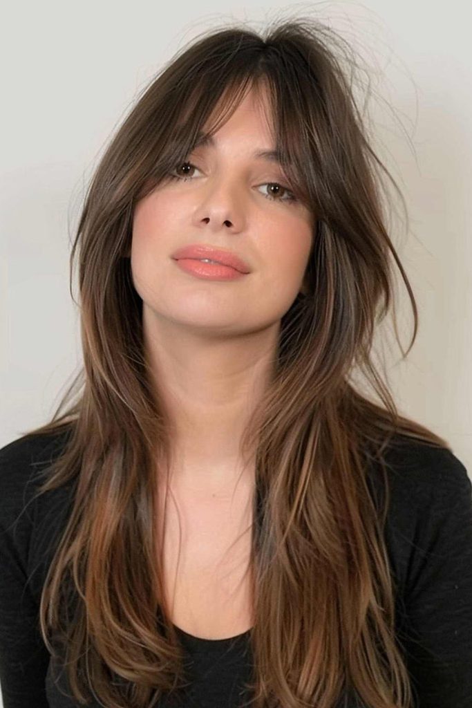 Curtain Bangs with Soft Layers for Fine Hair