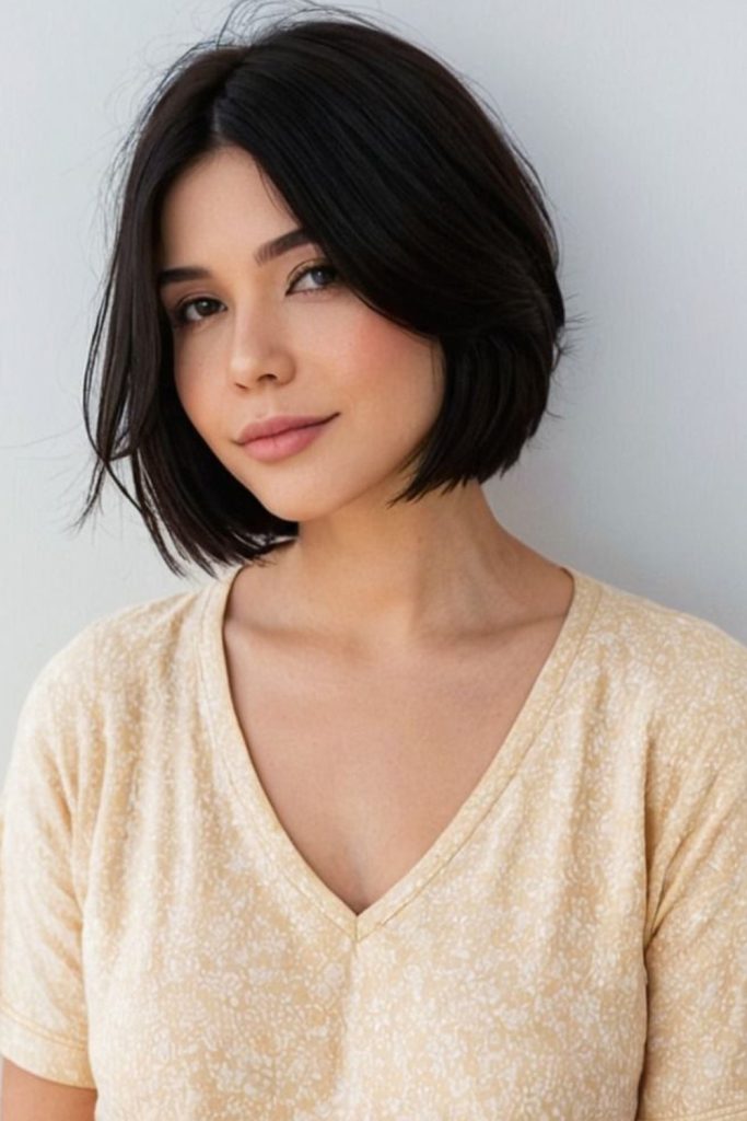 Curtain Bangs with an A Line Bob