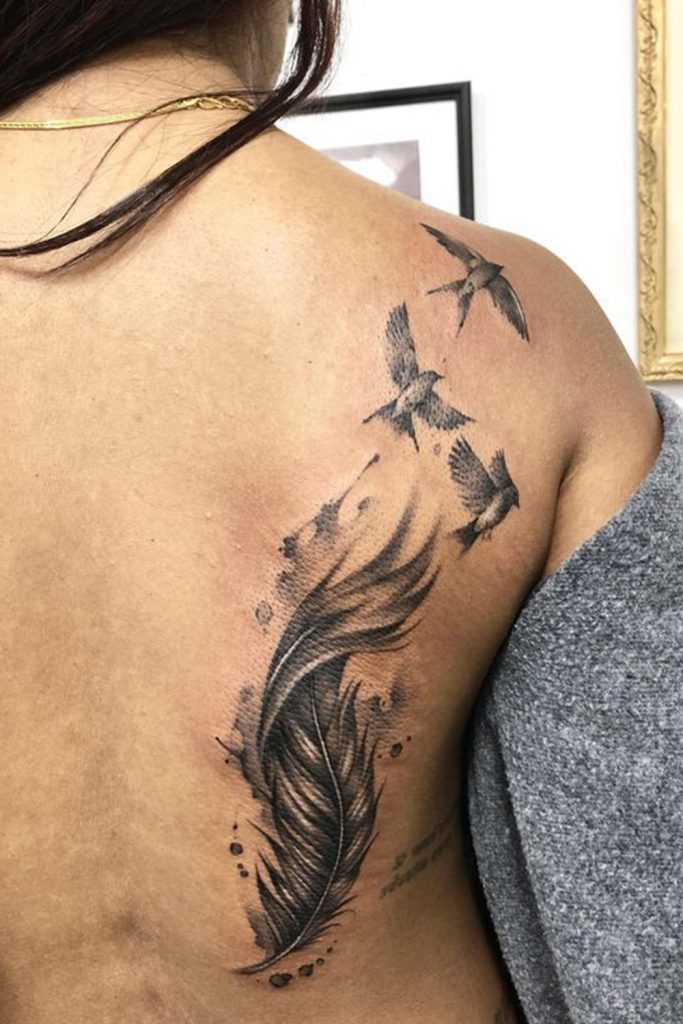 Feather with Birds