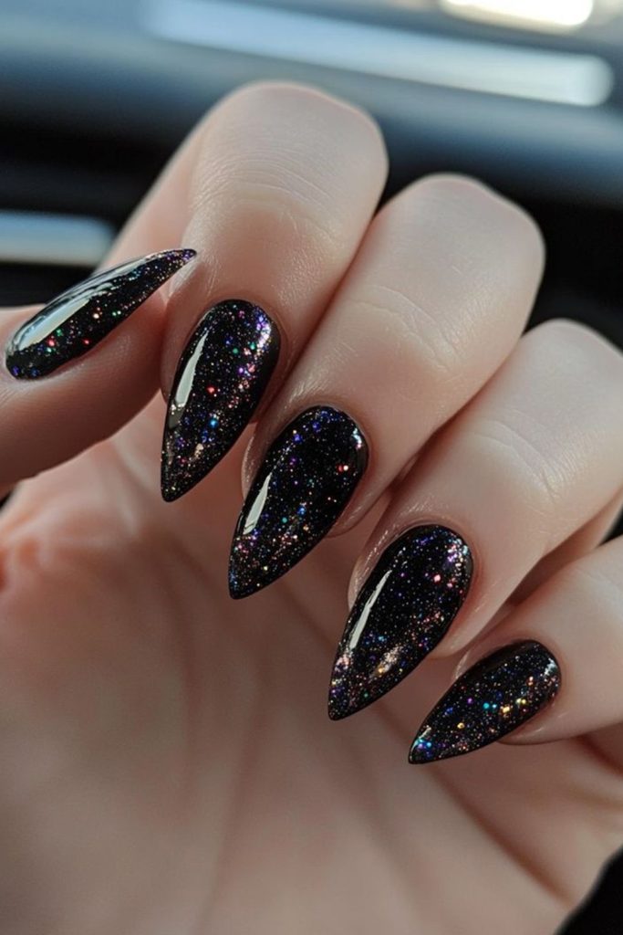 Glossy Black Nails