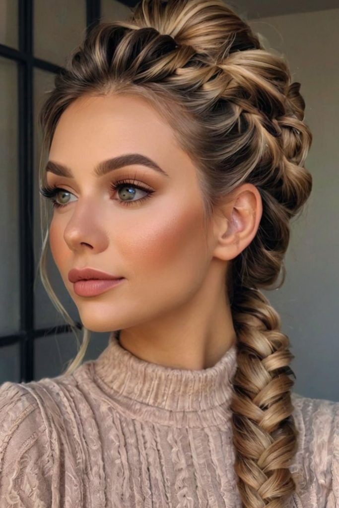 Half Up Braided Bun