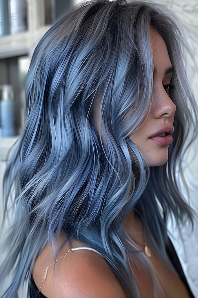 Ice Blue with Silver Highlights