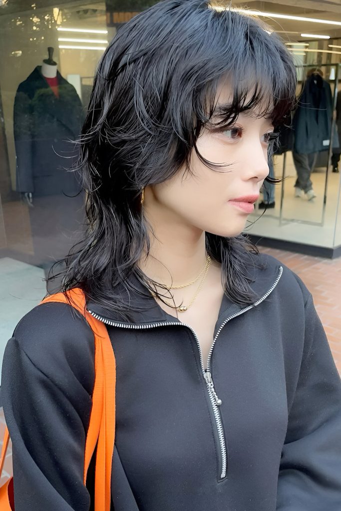 Korean Wolf Cut With Wavy Texture