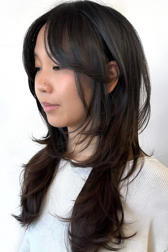 Korean Wolf Cut with slight layers