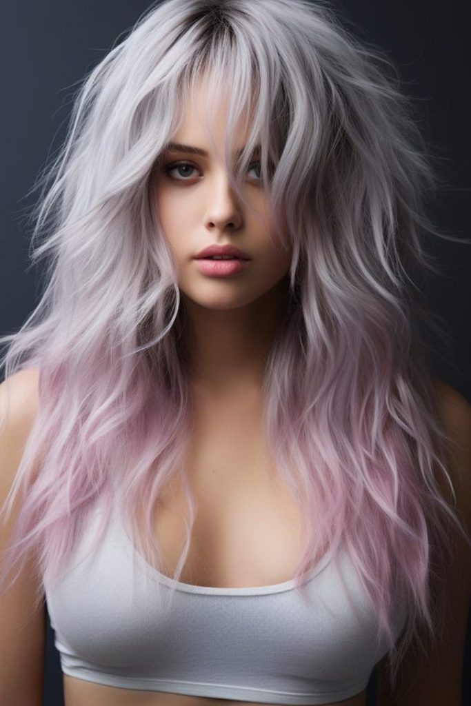 Long Wolf Cut with Ombre Color