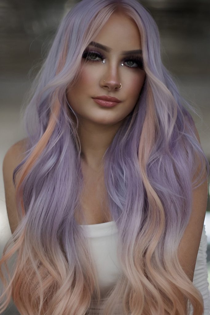 Peach and Lavender Streaks