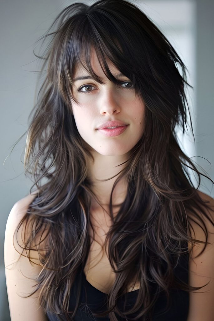 Shaggy Wolf Cut with Long, Layered Fringe
