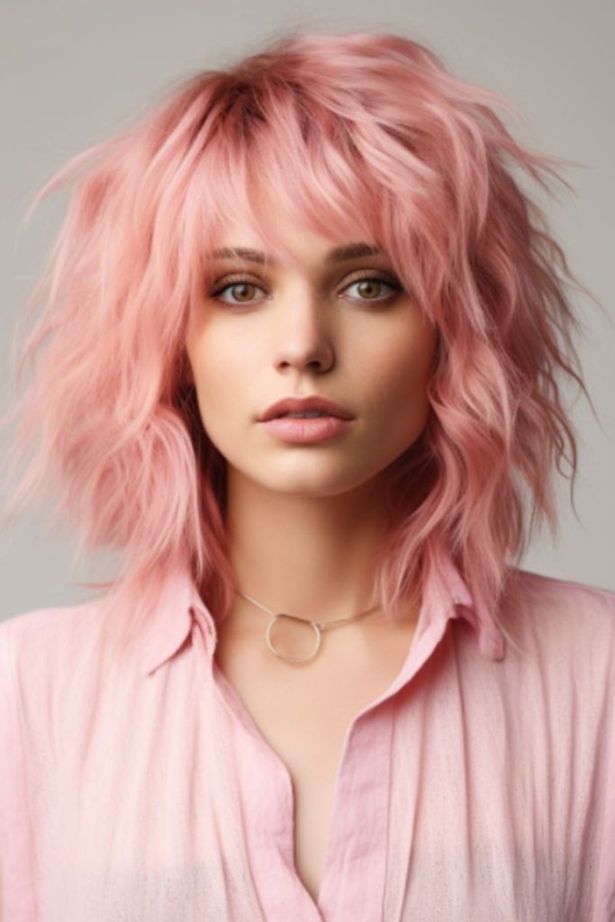 Shaggy Wolf Cut with Pastel Colors