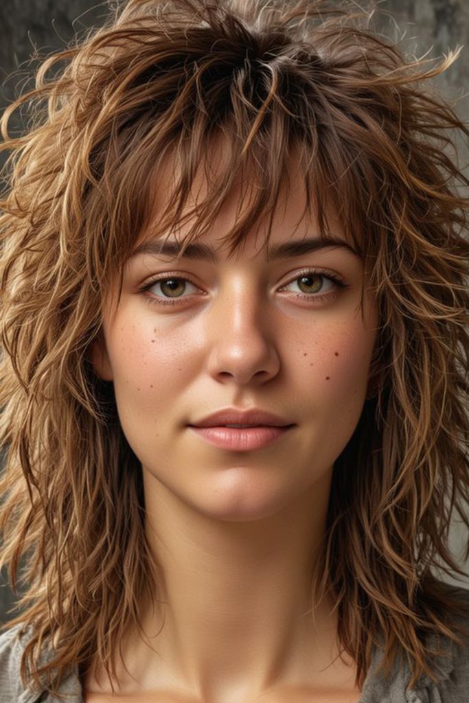 Shaggy Wolf Cut with Volume on Top