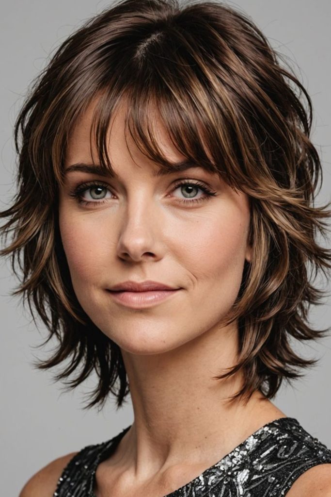 Short Wolf Cut with Feathered Ends