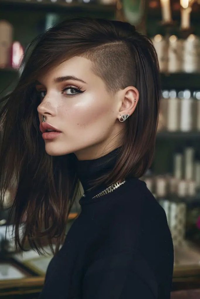 Straight Hair with Edgy Undercut