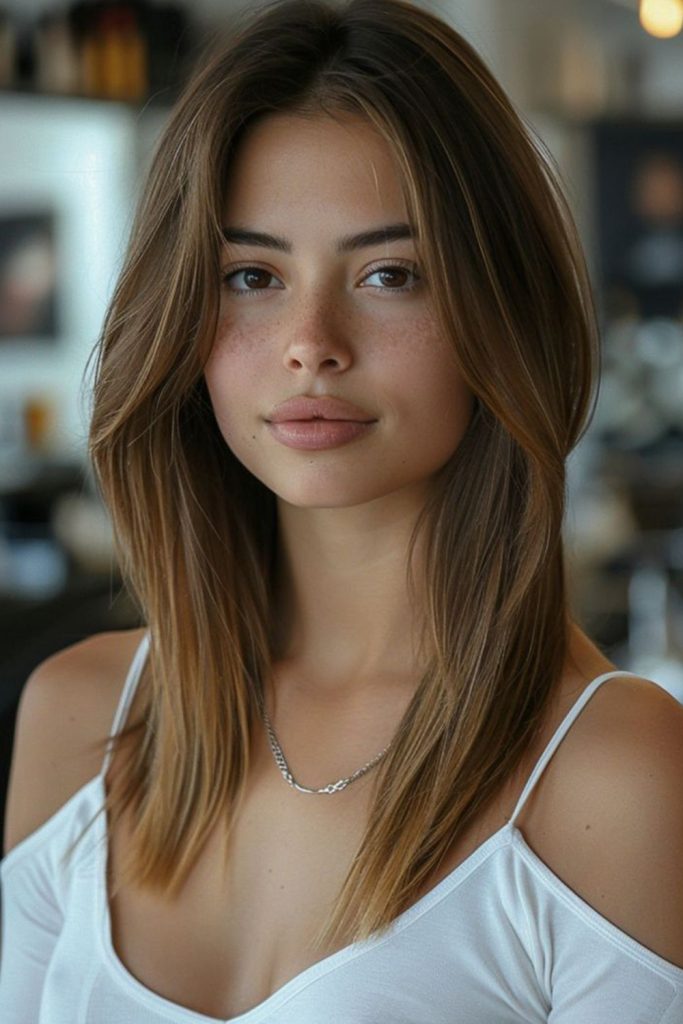 Straight Hair with Soft Waves