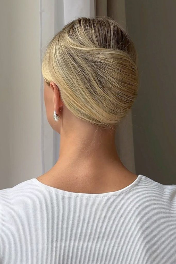 Straight Hair with a Reverse French Twist