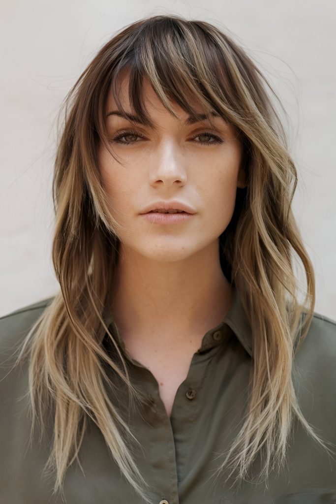 Wolf Cut with Curtain Bangs