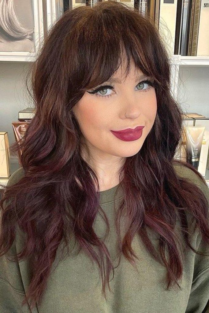 Wolf Cut with Long Feathered Bangs