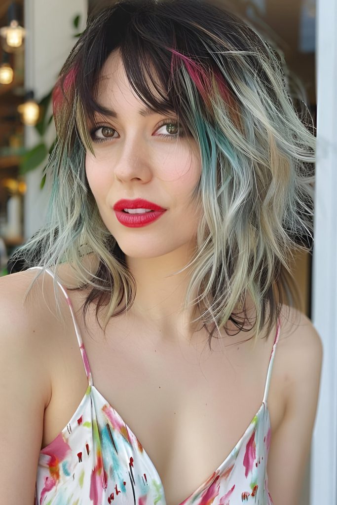 Wolf Cut with Pastel Ombre