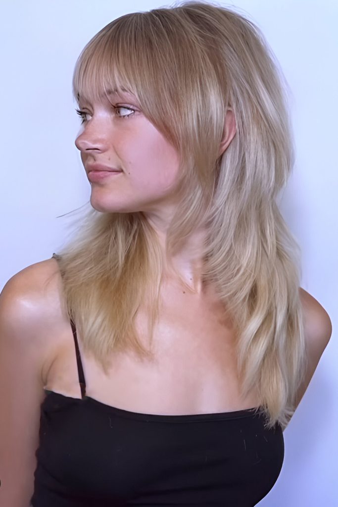 Wolf Cut with Sleek Straight Bangs