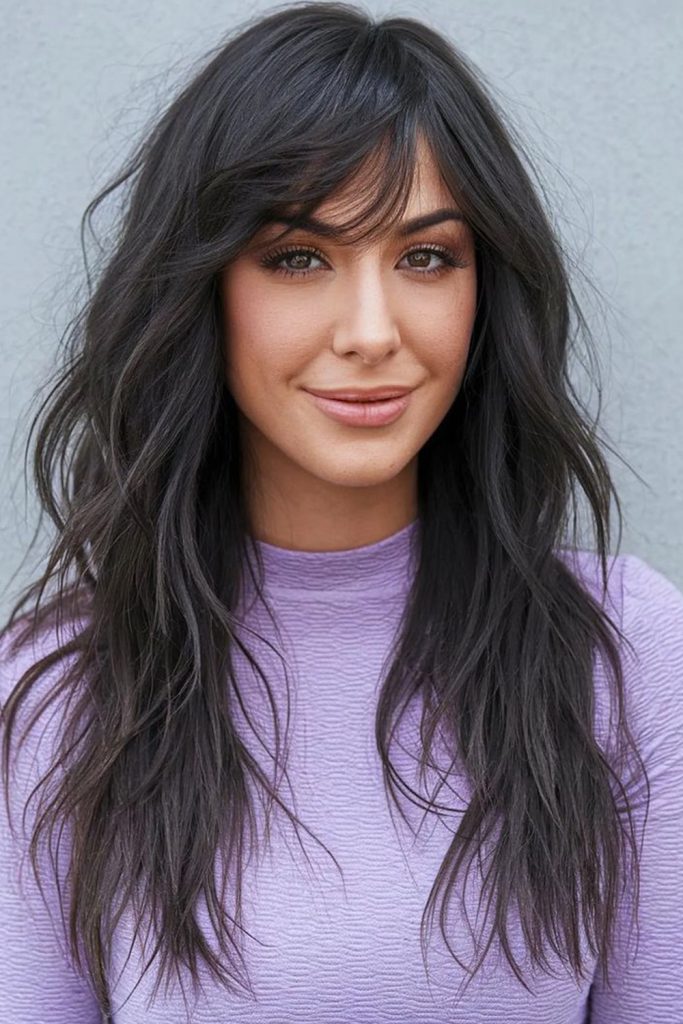 Wolf Cut with Textured Curtain Bangs