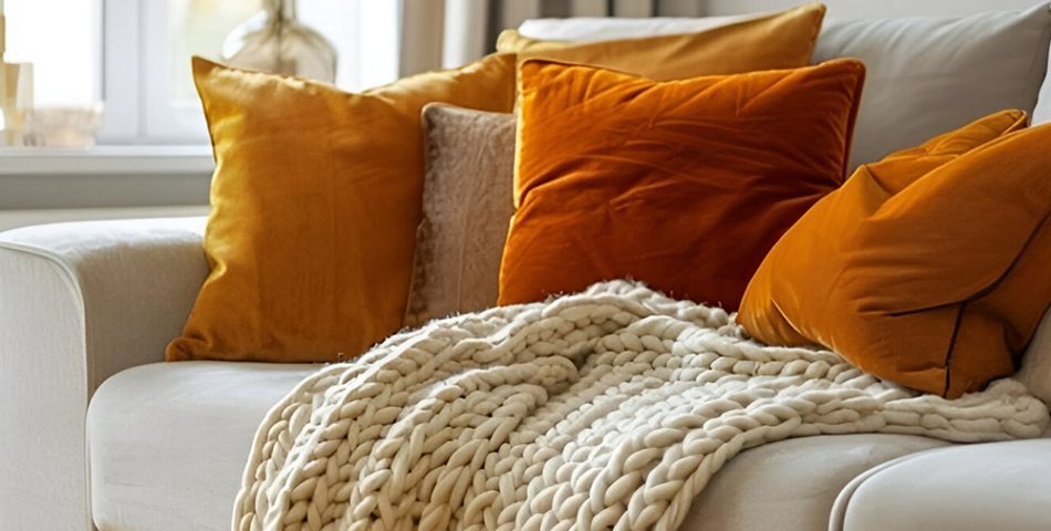 Add Seasonal Throw Pillows and Blankets
